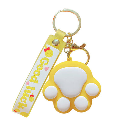 Cartoon Cat Claw PVC Keychain