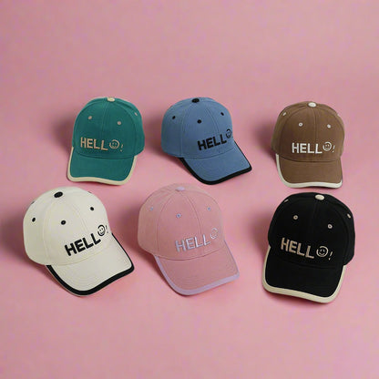 Children's Letter Embroidery Smiley Sun Visor Baseball Cap