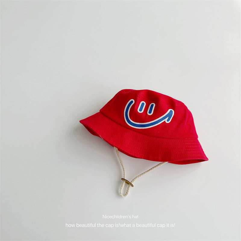 Cotton Kids Big Smiley Face Big Brim Bucket Hat