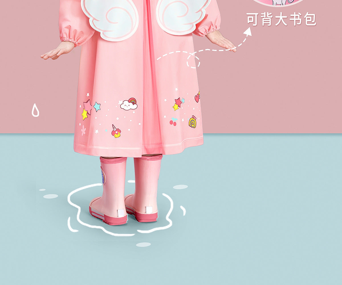 Cartoon Raincoat with Storage Bag