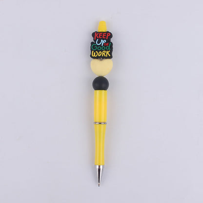 Beaded Pens Cartoon Pattern Silicone Bead Ballpoint Pen