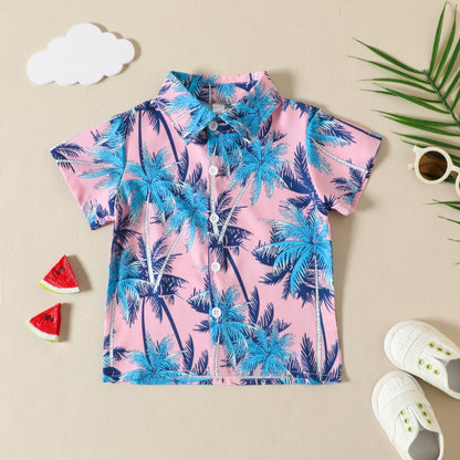 Cotton Beach Style Printed Shirt and Shorts Set