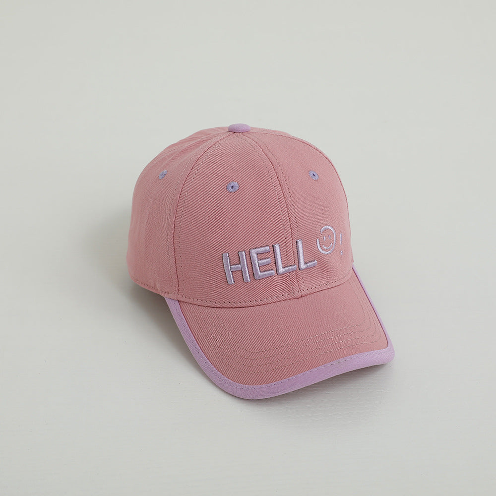 Children's Letter Embroidery Smiley Sun Visor Baseball Cap