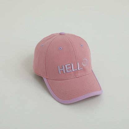 Children's Letter Embroidery Smiley Sun Visor Baseball Cap