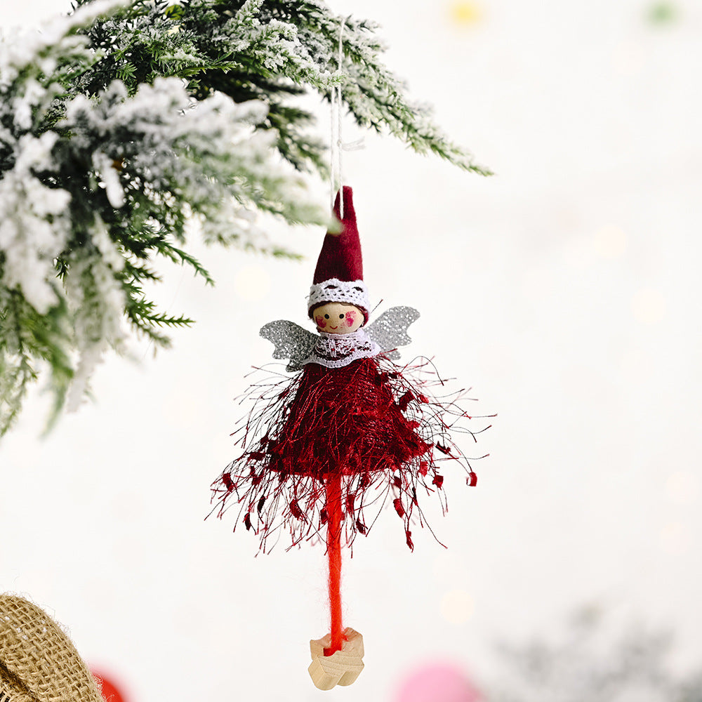 Christmas Decoration Supplies Plush Girl Hanging Leg Pendant