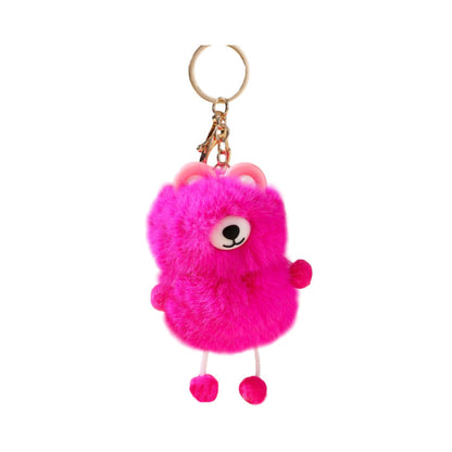 Cute Fur Ball Raccoon Keychain