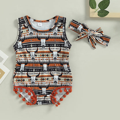 Cotton Western Style Aztec Pattern Baby Onesies