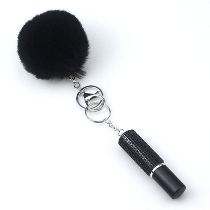 Alloy Hair Ball Perfume Spray Bottle KeyChain