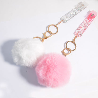 ATM Card Reader Hair Ball Plastic Keychain
