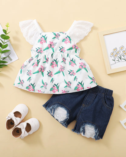 Rustic Lily Tops + Shorts Polyester Baby Clothes