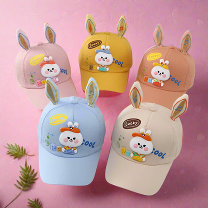 Cute White Bunny Baby Hat with Long Ears