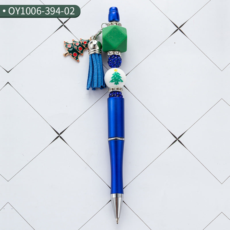 Christmas Tassel Silicone Handmade Bead Pen Ballpoint Pen