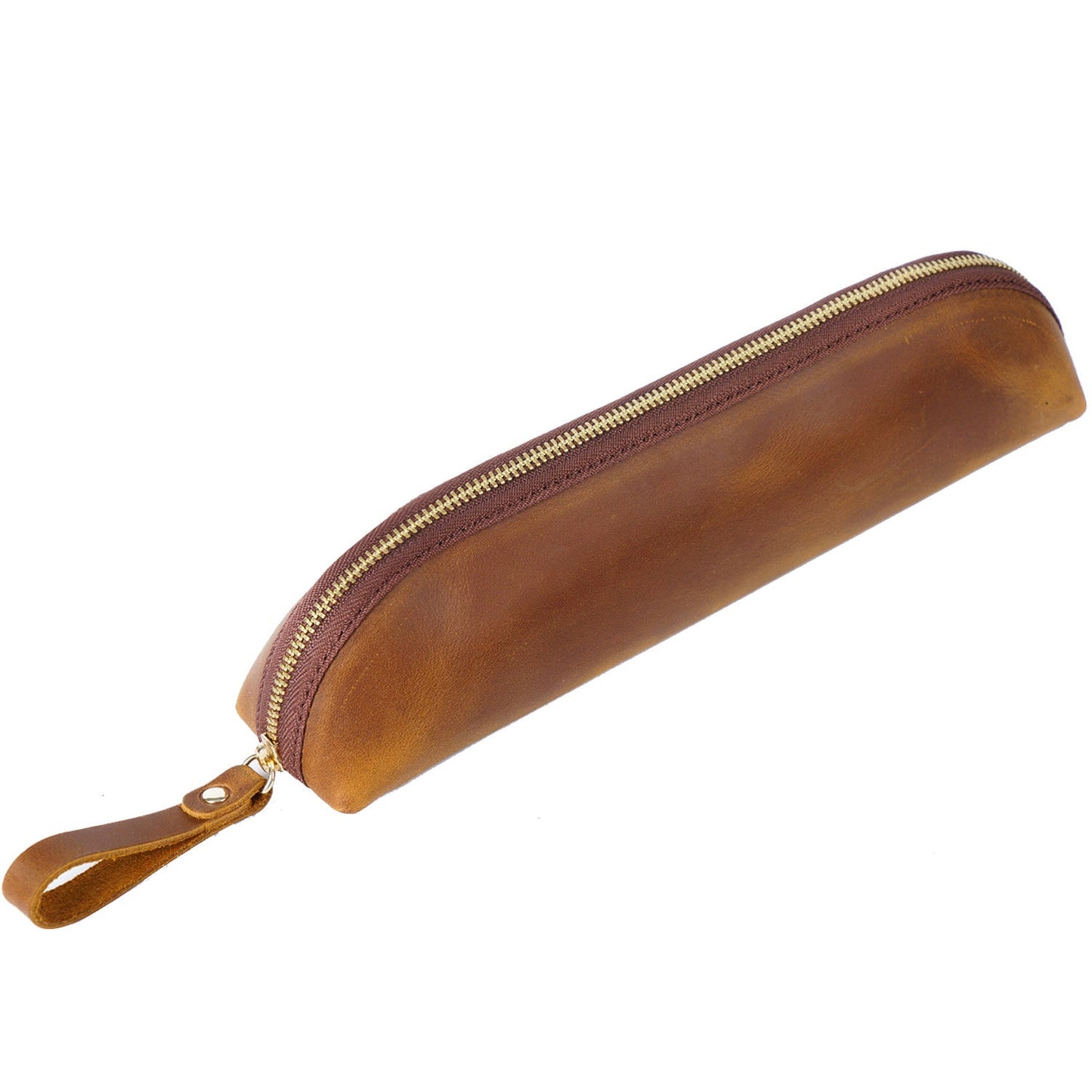 Extend The Head Layer Cowhide Simple Pen Bag