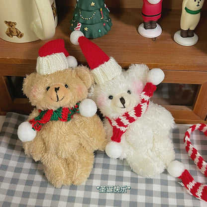 Christmas Bear Plush Toy Keychain