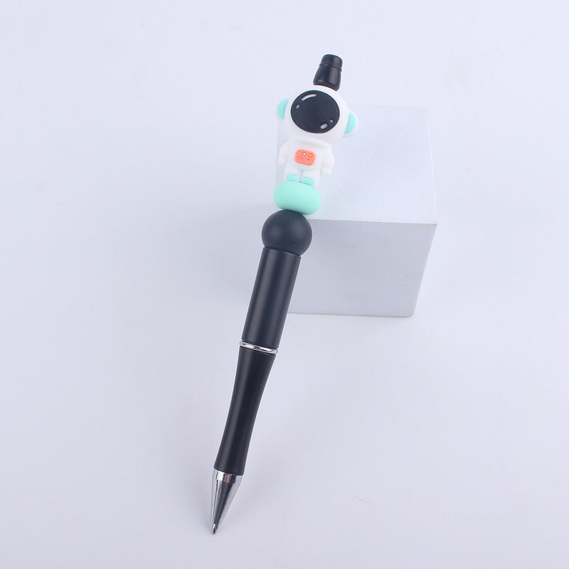 Handmade Bead Pen Cartoon Rocket Astronaut Silicone Ballpoint