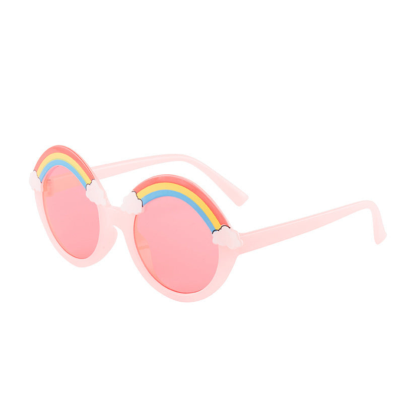 PC Kids Rainbow Cute Round Frame Sunglasses