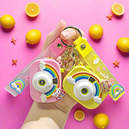 Creative Rainbow Camera Plastic Keychain