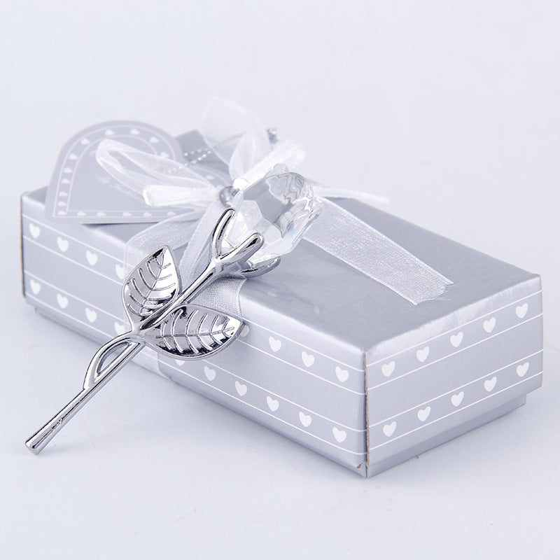 Metal Pole Crystal Rose Handicraft Ornaments