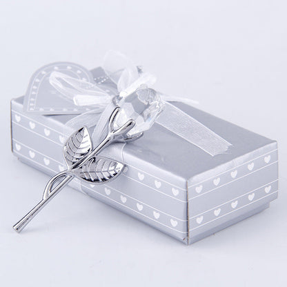 Metal Pole Crystal Rose Handicraft Ornaments