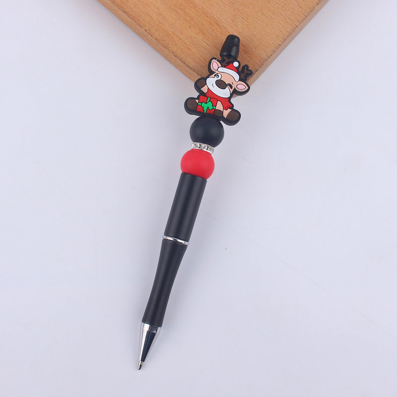 Cartoon Christmas Silicone Handmade Plastic Beaded Pen