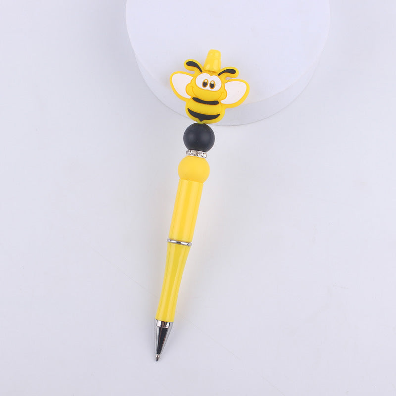 Cartoon Silicone Animal Bee Dog Beadable Silicone Ballpoint