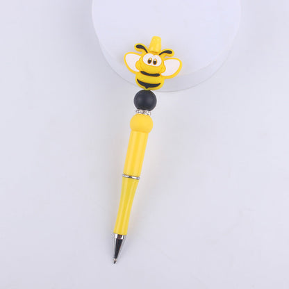 Cartoon Silicone Animal Bee Dog Beadable Silicone Ballpoint