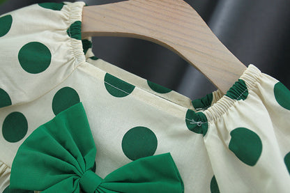 Kids Summer Polka Dot Butterfly Cotton Dress