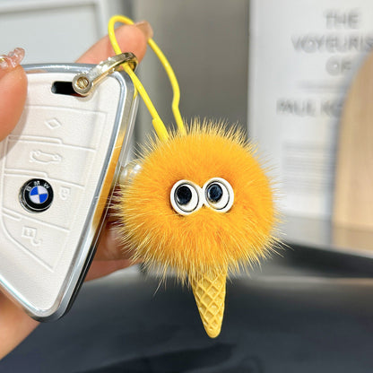 Briquette Ice Cream Plush Keychain