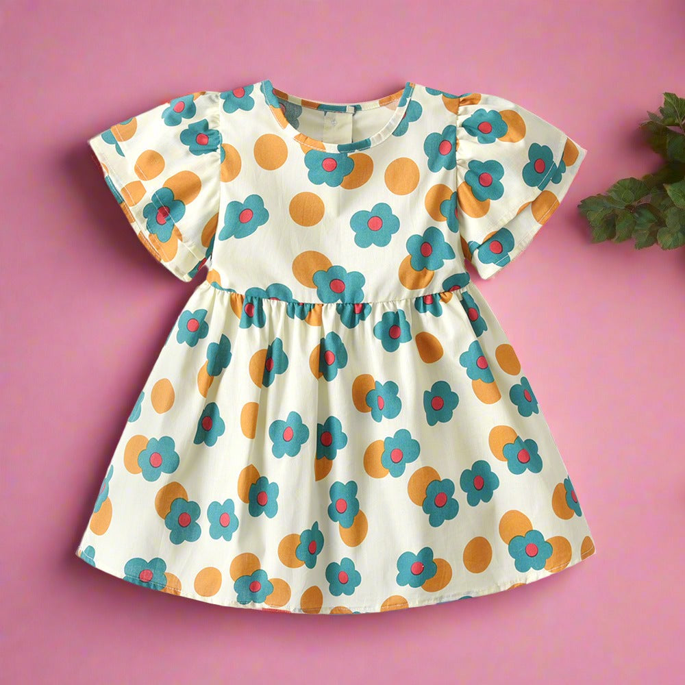 Children's Cotton Shirt Printed Short Sleeved Shorts Set