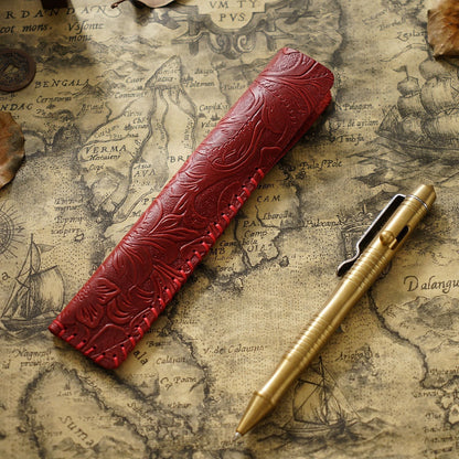 Retro Pure Handmade Head Layer Cowhide Creative Pen Bag