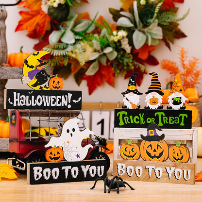 Halloween Pumpkin Wood Ornaments