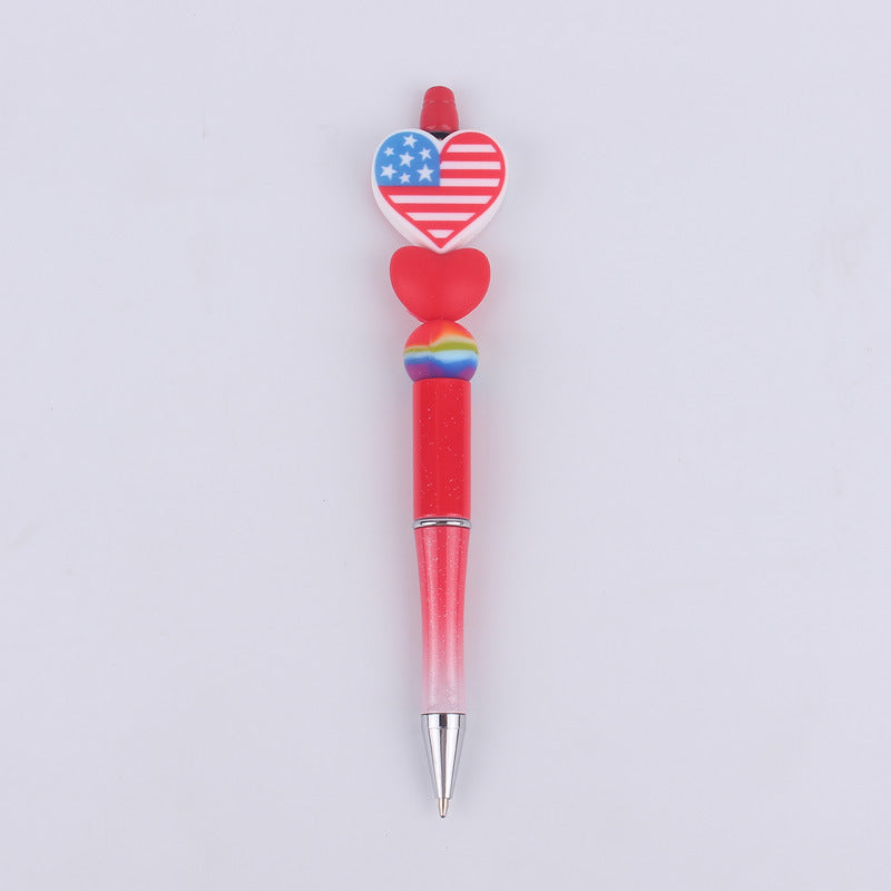 Cartoon Love Series Beadable Silicone Beaded Ballpoint Pen
