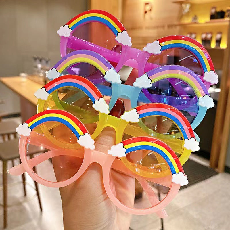 PC Kids Rainbow Cute Round Frame Sunglasses