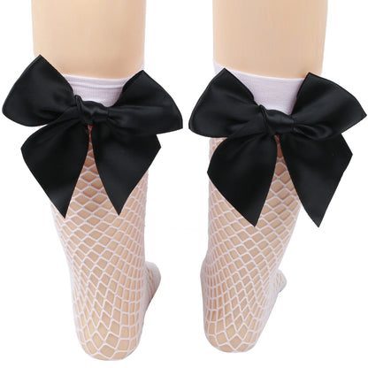 Children's Bowknot Middle Tube Short Fishing Net Sock