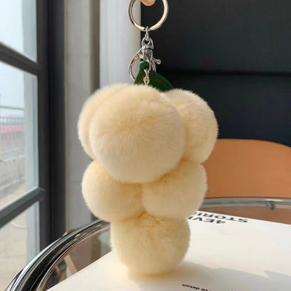 Cute Grape Imitation Rex Rabbit Fur Plush Ball