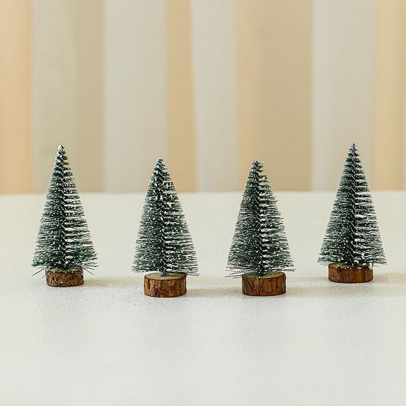 4PCS 10cm*4.5cm Mini Cedar Christmas PVC Ornaments