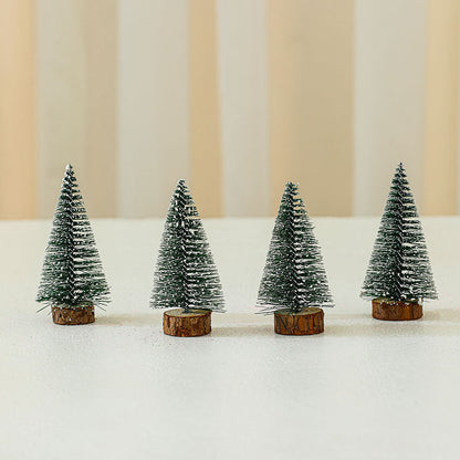 4PCS 10cm*4.5cm Mini Cedar Christmas PVC Ornaments