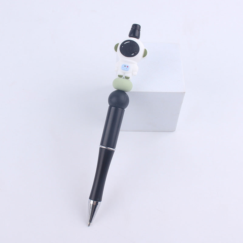 Handmade Bead Pen Cartoon Rocket Astronaut Silicone Ballpoint