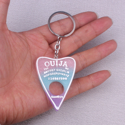 Resin Heart-shaped Card Divination Fur Ball Keychain