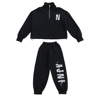 Wholesale Cotton Children's Loose Fitting Hoodie Two-piece Set