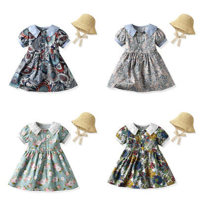 Children's Cotton Countryside Style Floral Dresses
