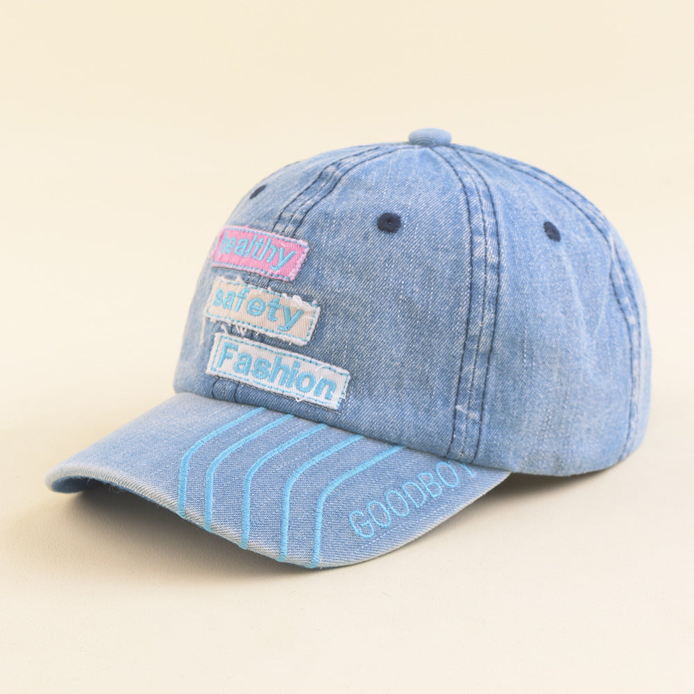 Denim Soft Top English Label Children's Peaked Cap