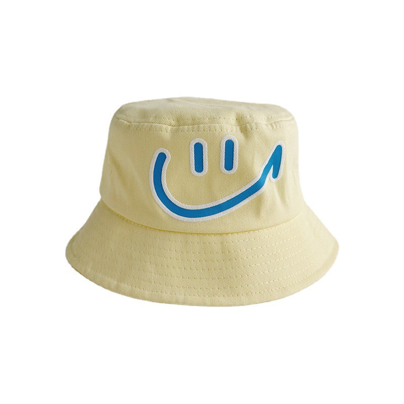 Cotton Kids Big Smiley Face Big Brim Bucket Hat