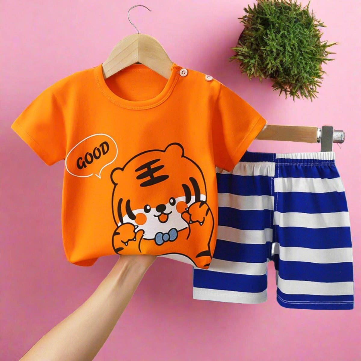 Wholesale Short Sleeve Suit Cotton Baby Clothes