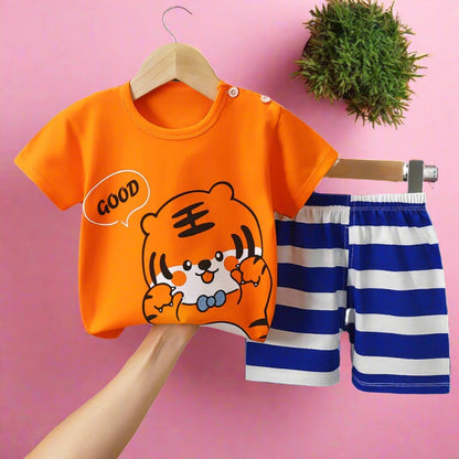 Wholesale Short Sleeve Suit Cotton Baby Clothes