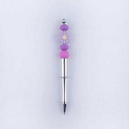 Beadable Pens Handmade Daisy Silicone Beaded Ballpoint Pen