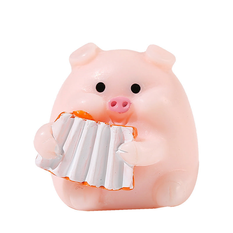 Cute Musical Instruments and Pig Resin Ornaments