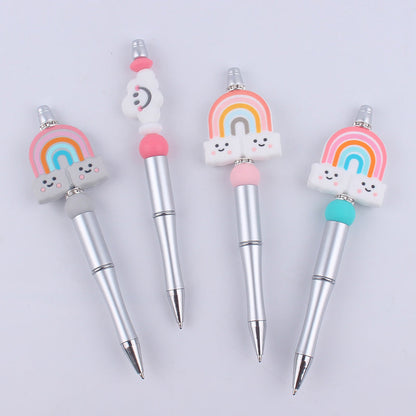 Cartoon Rainbow Cloud Silicone Handmade Beadable Pens