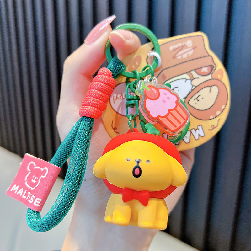 Donut Line Puppy Resin Keychain Cute Keychain