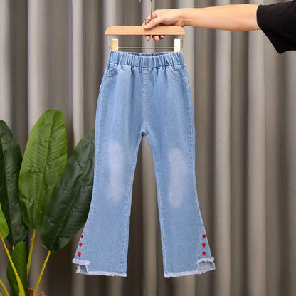 Cotton Medium Large Children's Wide Leg Pants Flared Long Pants
